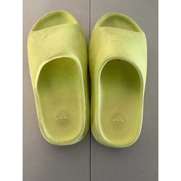 Adidas YEEZY Slide Glow Green Sneakers Size 5 Slip On Chunky Rubber Pool Neon main image 8